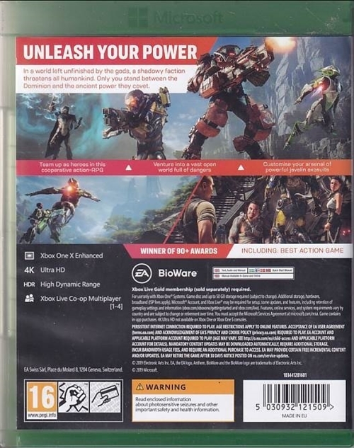 Anthem - Xbox One Spil (B-Grade) (Genbrug)